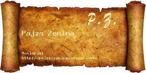 Pajzs Zenina névjegykártya